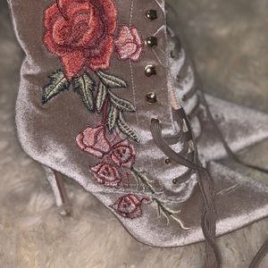 Cape Robbin Velvet Flower booties